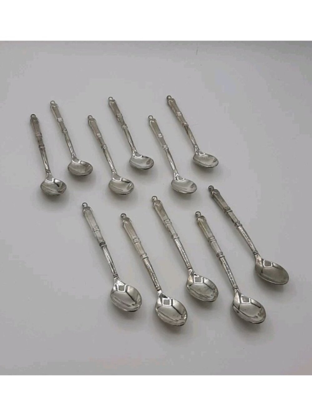 Vintage Set of 11 Demitasse Spoons 4 3/8 In Long Silver Tone